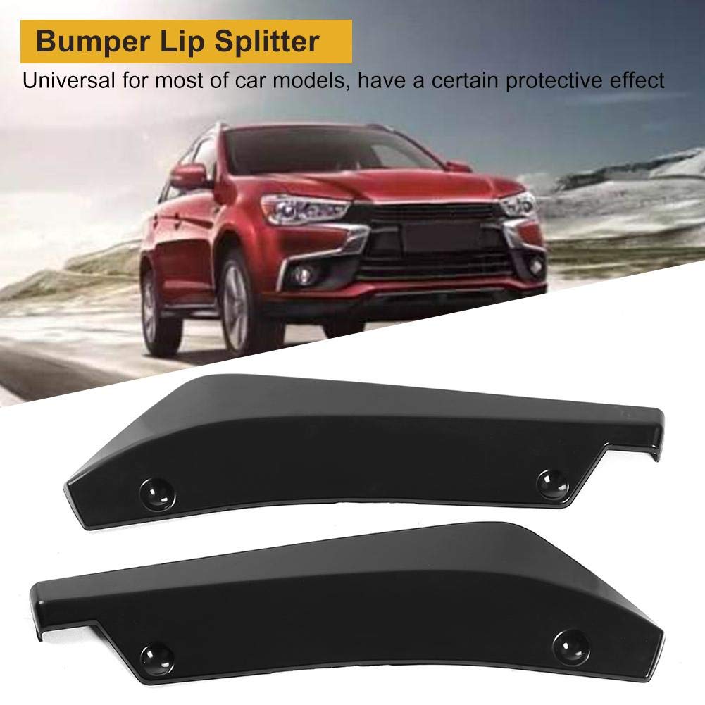 Universal Rear Bumper Lip Splitter & Canard Diffuser - 1 Pair ABS Plastic Car Spoiler Fins for Enhanced Aerodynamics & Style (Black) - Perfect for Sports Cars, Tuner Vehicles & Performance Upgrades