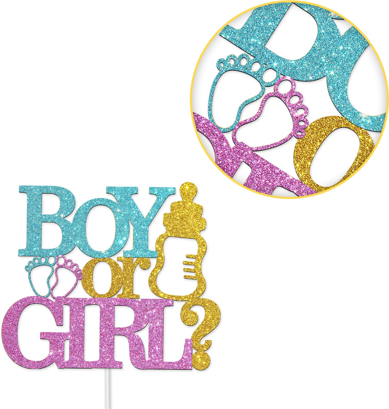 Baby Shower Cake Topper - Gender Reveal Party Decorations for Boys & Girls - Birthday Cake Decor - Perfect for Gender Reveal Parties, Baby Showers & Birthday Celebrations
