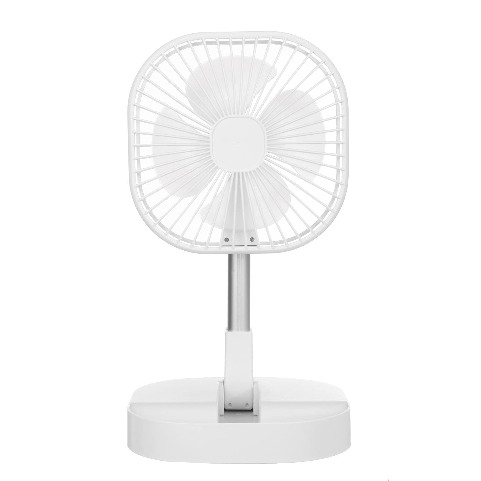 Portable Mini Fan - Adjustable Pedestal Cooling Fan with Telescopic Stand, Foldable Design for Indoor & Outdoor Use - Perfect for Camping, Office, Home, and Travel (White)