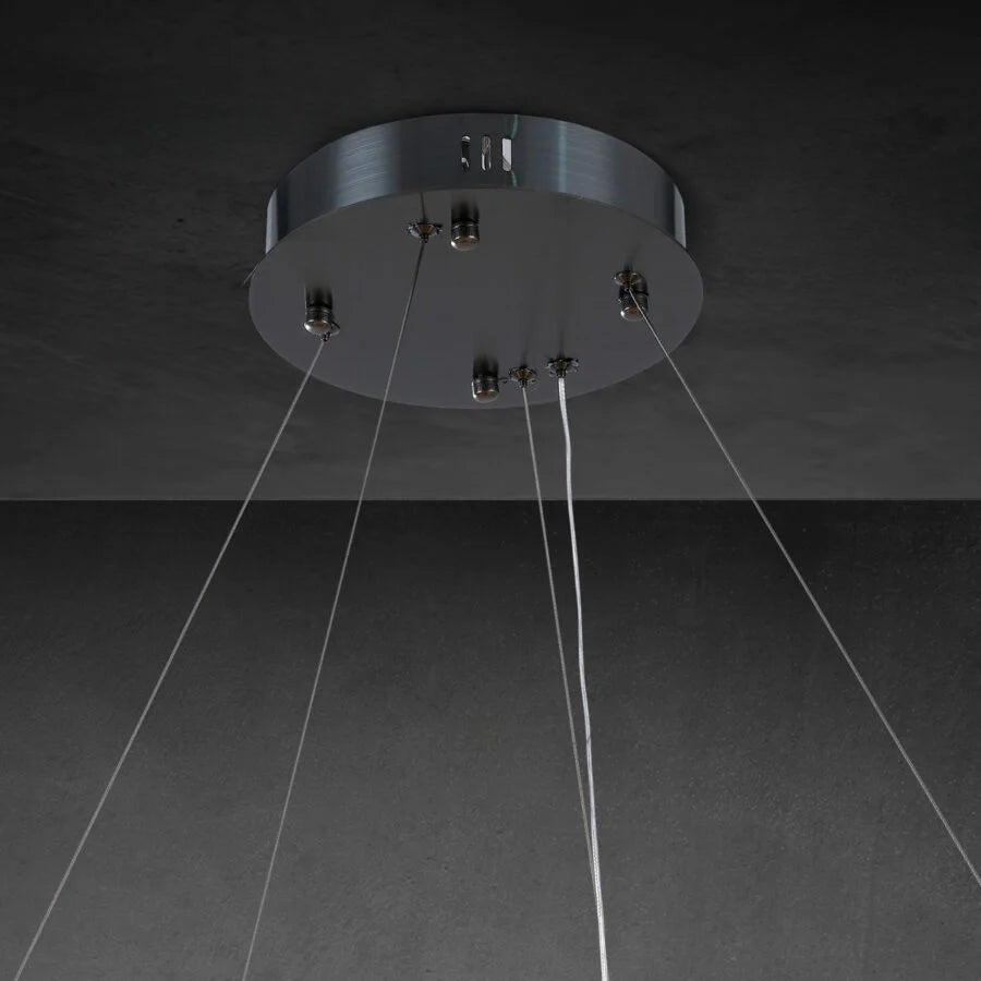 Elegant Maurice Round Crystal Chandelier - Modern Ceiling Light Fixture for Dining Room, Bedroom & Living Room Decor | Dimmable LED Lighting for Home & Office Spaces