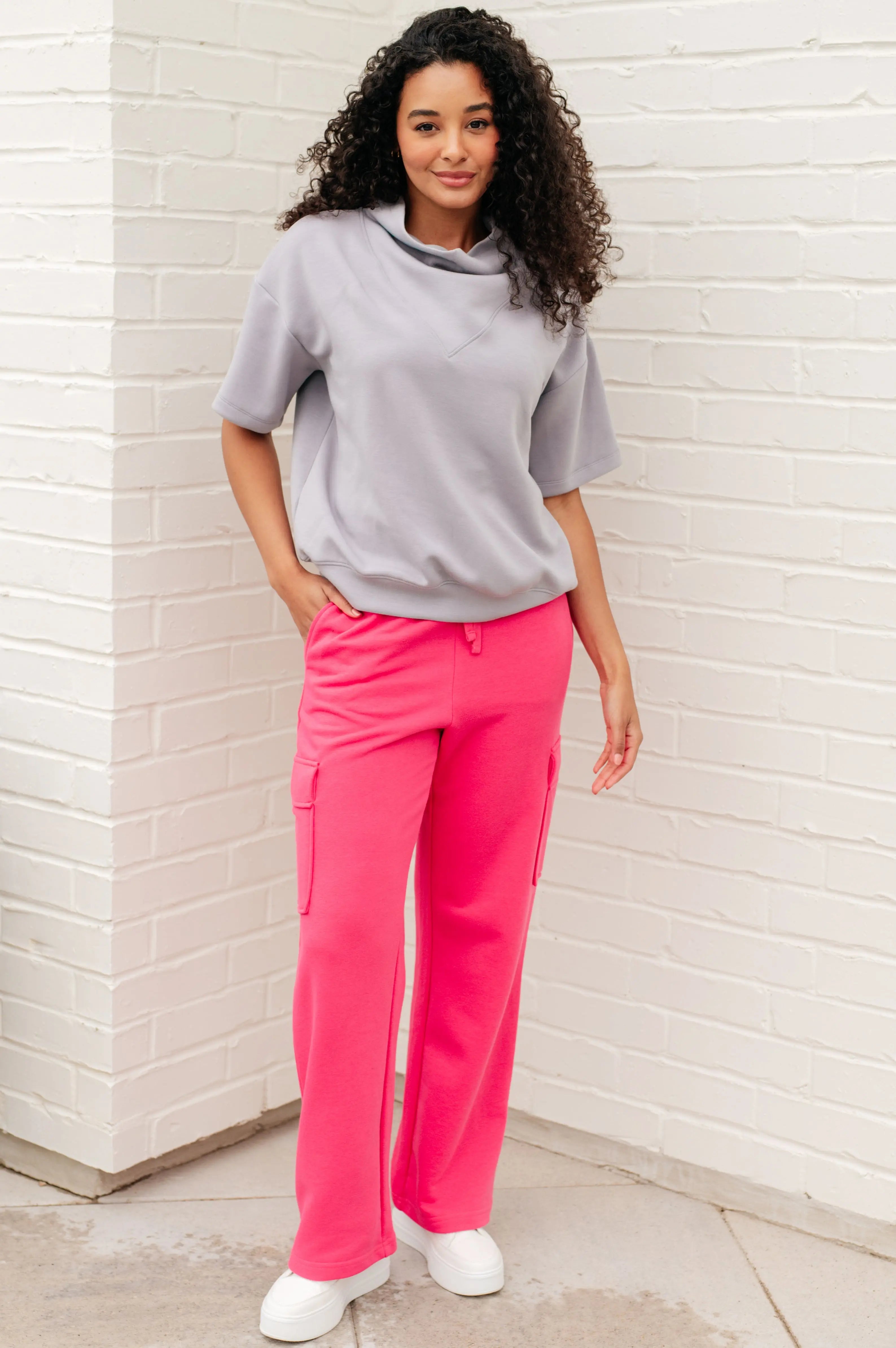 I Just Felt Like It Mock Neck Top in Mystic Grey - Women's Casual Long Sleeve T-Shirt for Everyday Wear, Office & Date Outfits