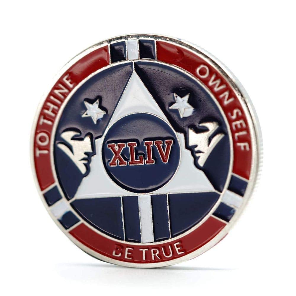 Red and Blue Double Patriot AA Medallion with Coin Capsule - 1 to 50 Years Sobriety Chip for Alcoholics Anonymous Recovery (Perfect for AA Meetings, Sobriety Milestones & Gifts)