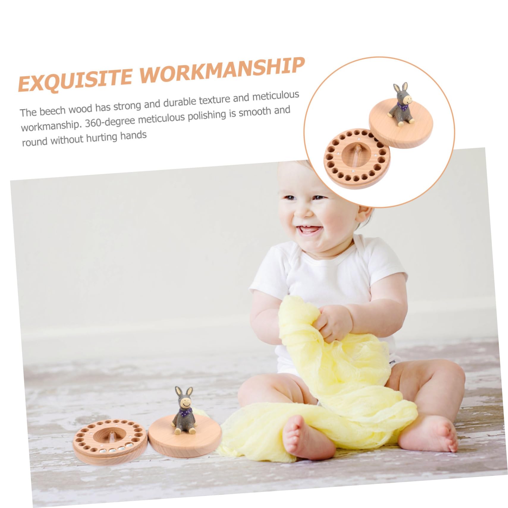 GLSTOY Handmade Baby Tooth Keepsake Box - Premium Tooth Holder & Organizer for Kids' First Teeth - Perfect for Memory Preservation & Nursery Decor