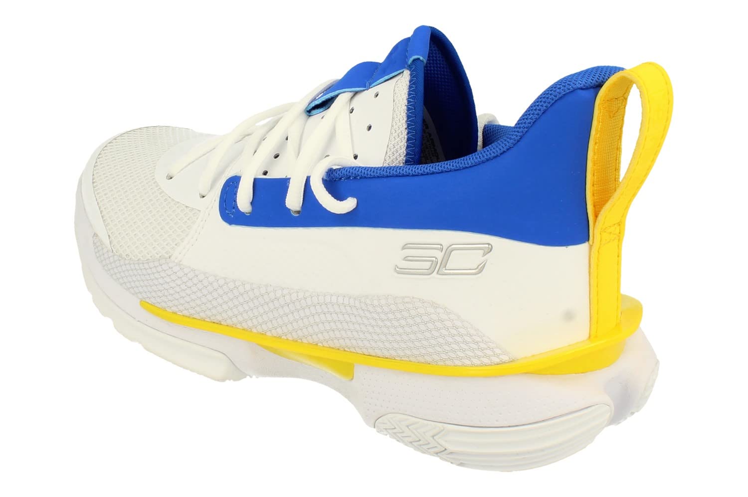 Under Armour Curry 7 Preschool Kids Basketball Shoes - Lightweight Basketball Sneakers for Boys & Girls (White/Black) - Perfect for Indoor Courts & Outdoor Play