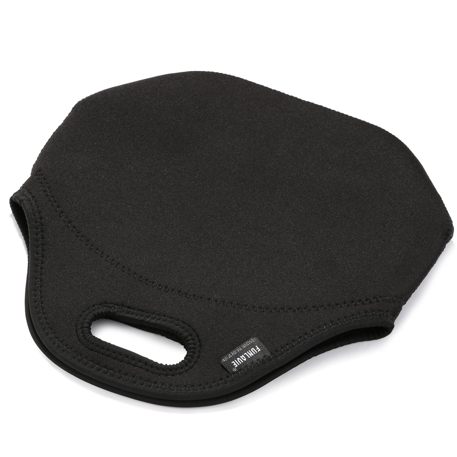 FUNLAVIE Insulated Neoprene Lunch Bag for Men & Women - 4mm Black Zipper Tote for Work, School, Picnics & Outdoor Activities