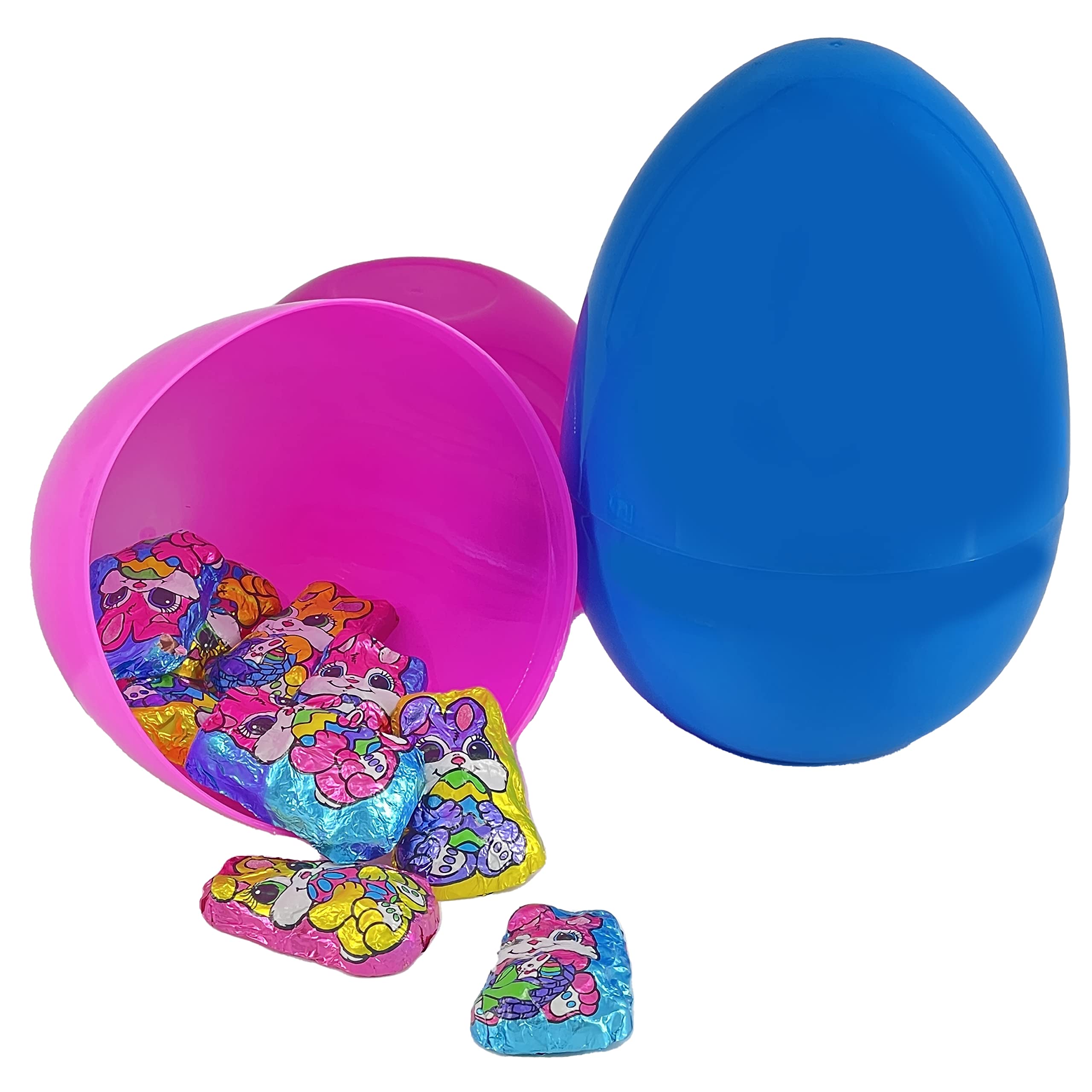 Fruidles Easter Milk Chocolate Bunnies in Gift Box - Smooth & Creamy Chocolate Treats for Easter Baskets, Party Favors & Egg Hunts - Individually Wrapped Colorful Foil Bunnies (8oz Half-Pound Bag)