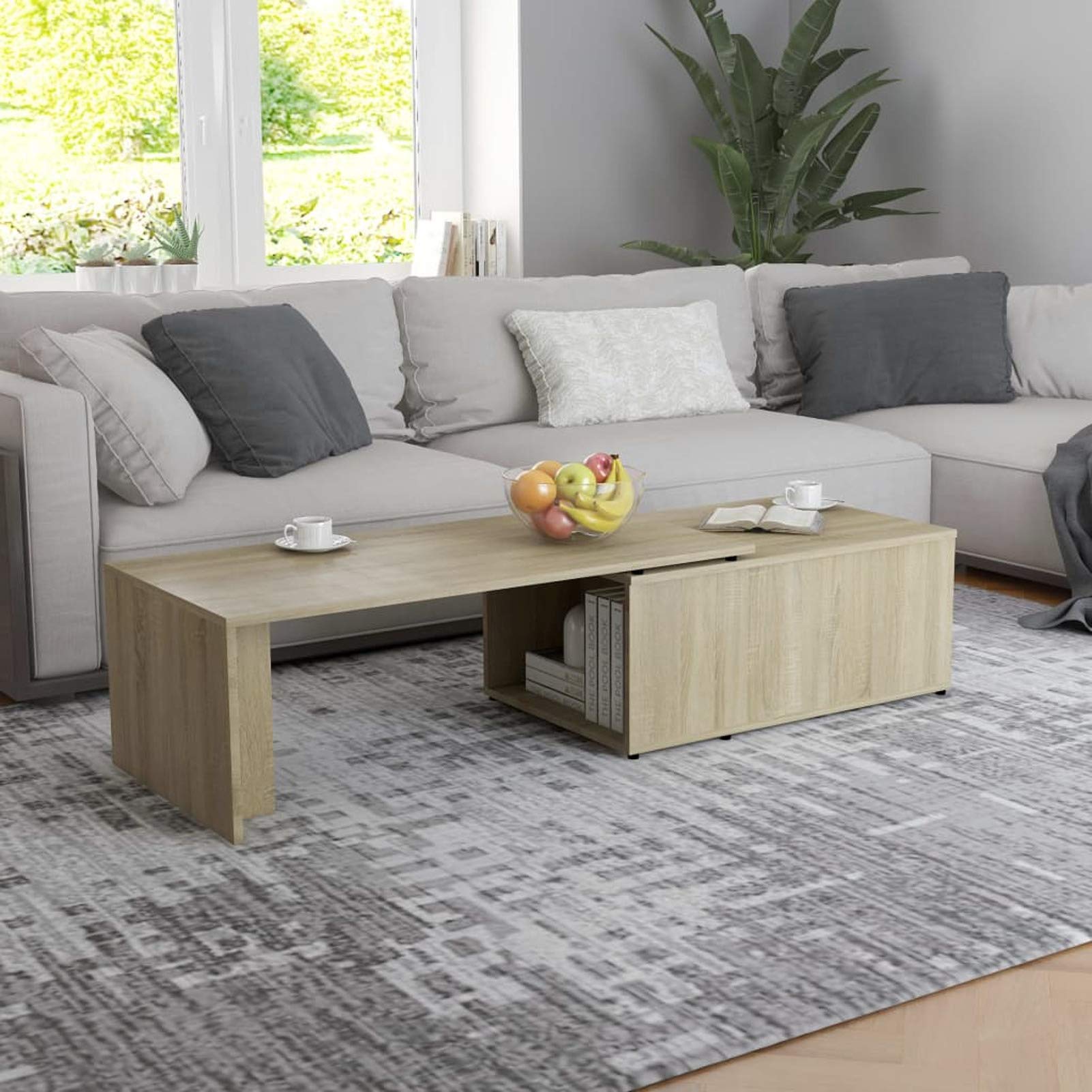 Modern Coffee Table with Storage Cabinet - 59.1
