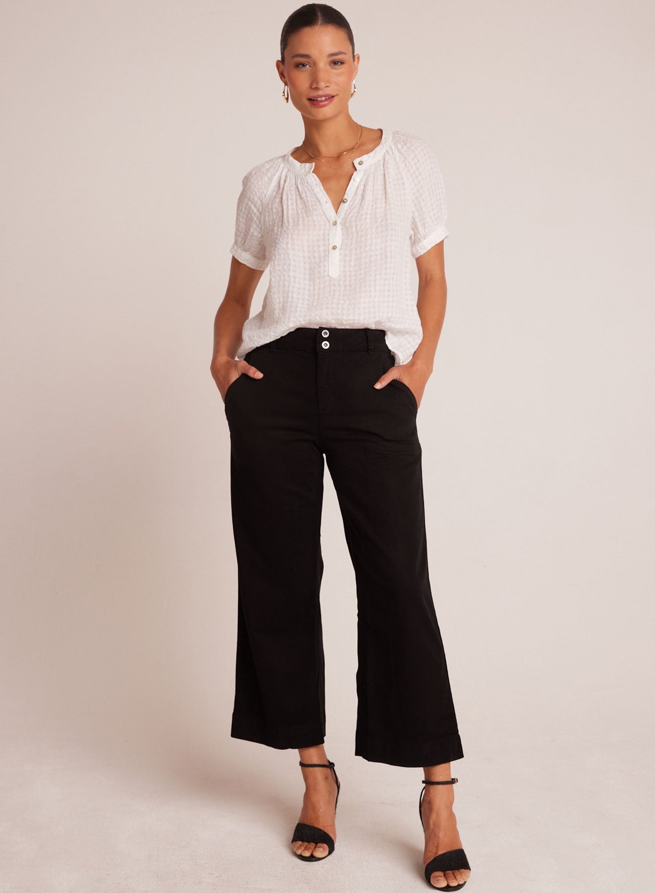Saige Wide Leg Crop Pants - Black | High Waist Comfortable Lounge Pants for Women | Perfect for Yoga, Workout & Casual Wear