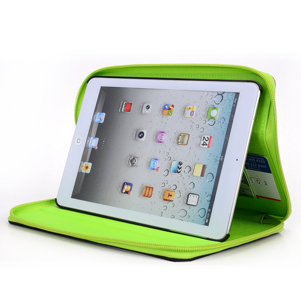 Premium Kroo 8-Inch Tablet Case with Built-In Stand & Card Slot - Purple Protective Cover for iPad/Samsung Galaxy Tab - Perfect for Work, Travel & Home Use