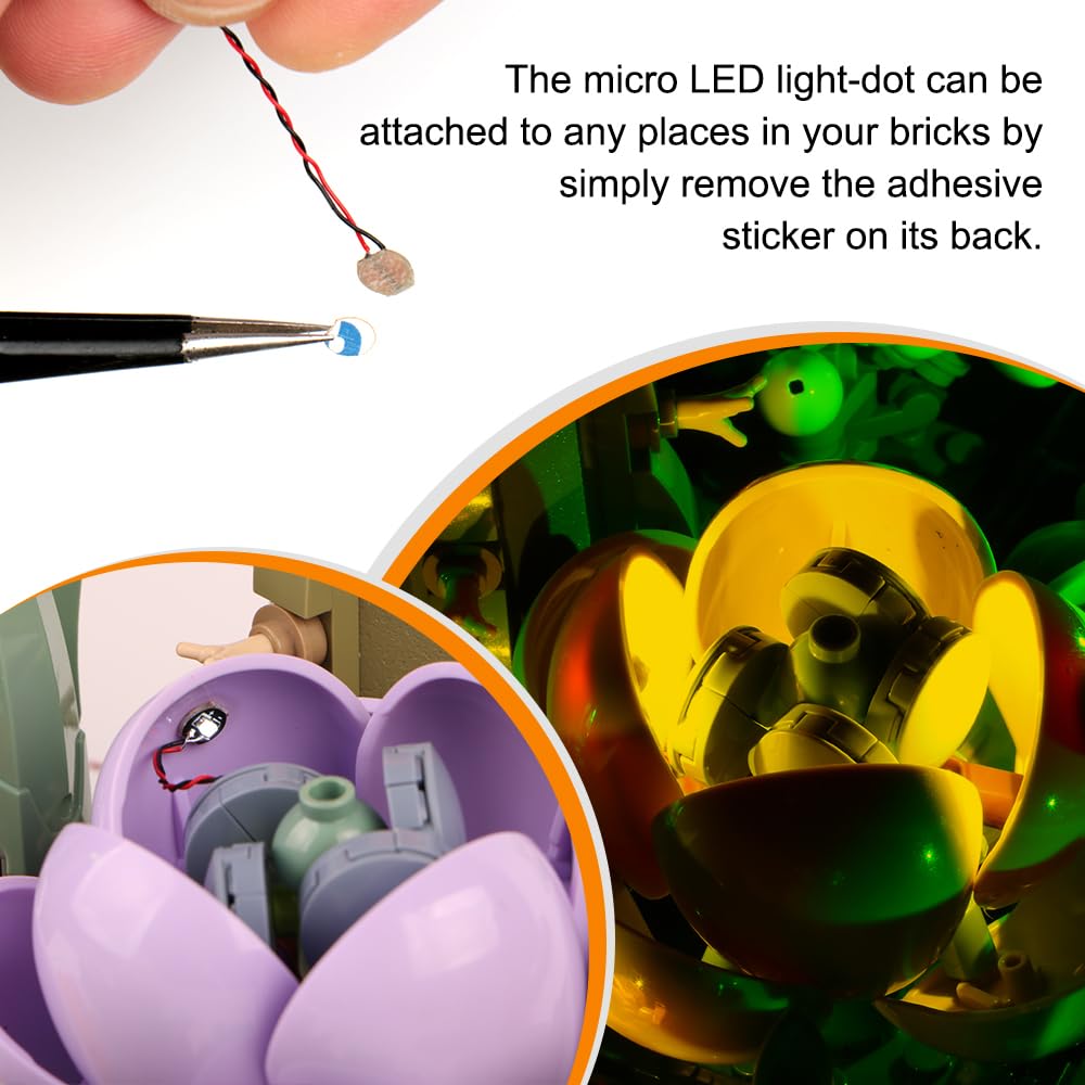 14 Mini LED Light for Block Building - Portable & Versatile Model Lighting Kit - Compatible with LEGO, Mega Bloks & Major Building Blocks - Perfect for DIY Projects, Night Lights & Creative Play