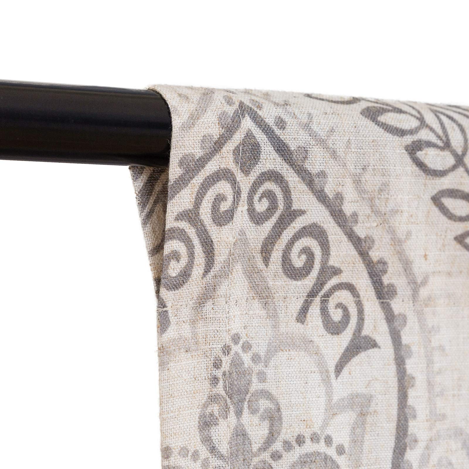 Jinchan 45 Inch Faux Linen Window Valance - Farmhouse Style Tie-Up Curtain Panel with Rod Pocket, Light Blocking for Living Room & Bathroom - Ivory Rustic Country Decor for Small Windows | Perfect for Cozy Home, Bedroom, and Kitchen