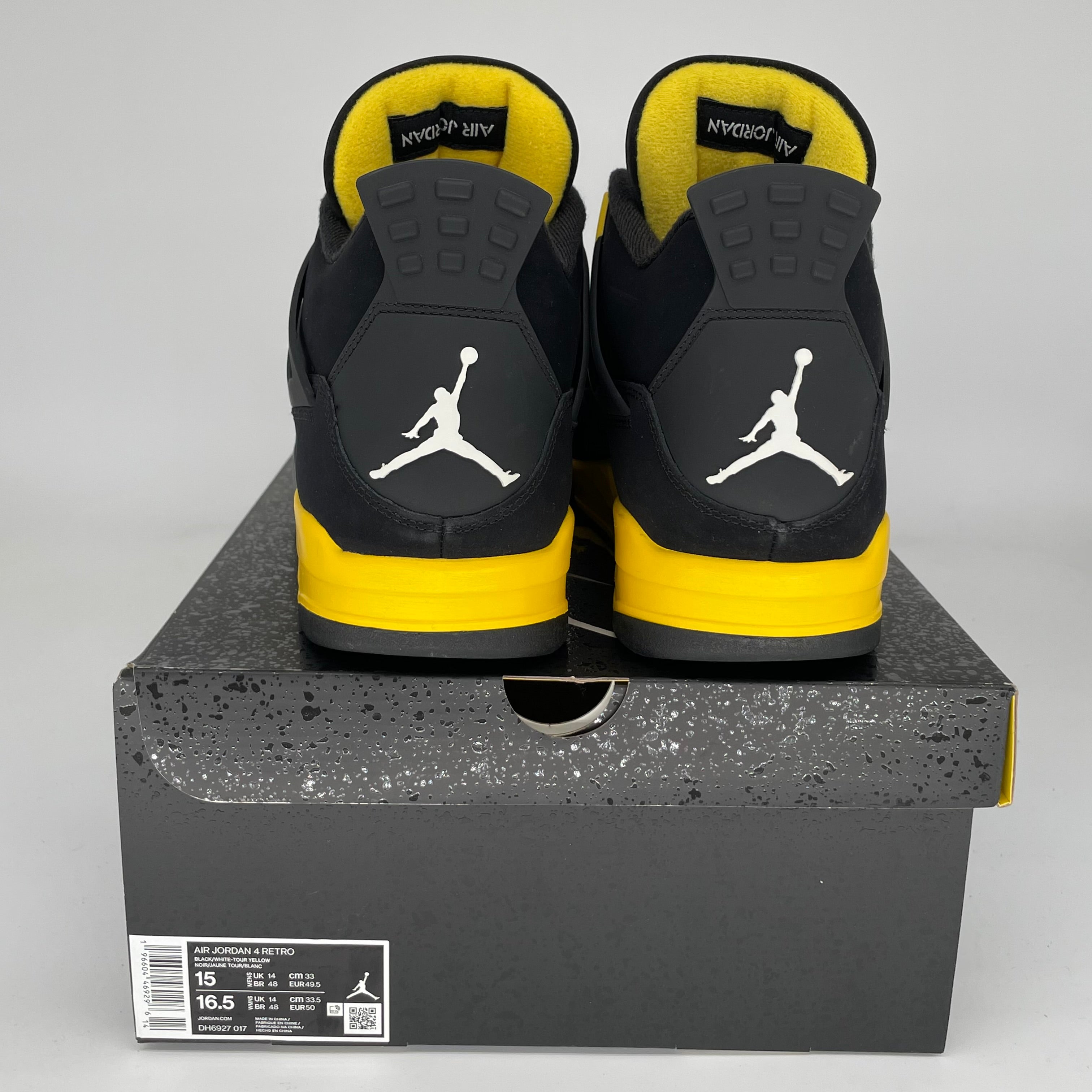 AIR JORDAN 4 THUNDER Retro Basketball Shoes - Men's Size 15 (DH6927-017) - Authentic Nike Sneakers for Streetwear & Basketball Games