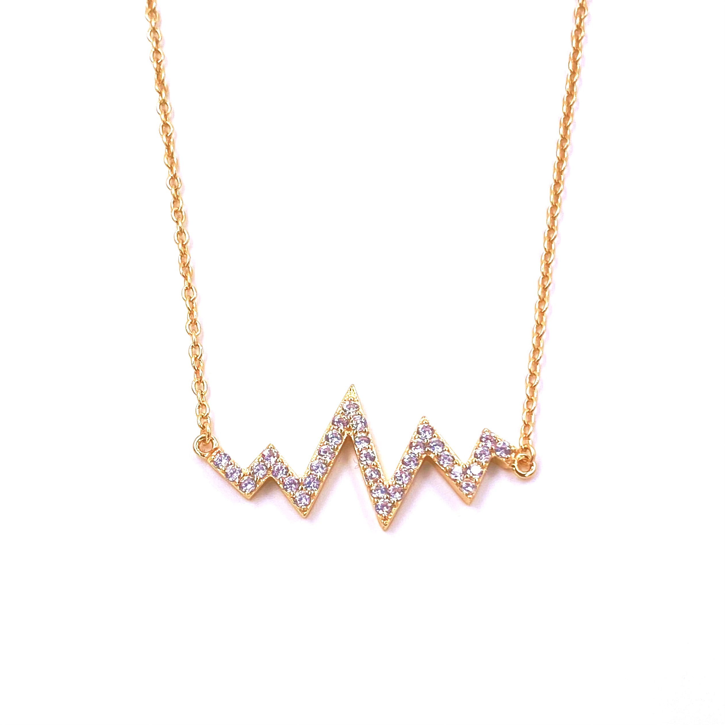 Ashley Gold Sterling Silver Gold Plated CZ Angle Design Necklace - Elegant Layering Jewelry for Women, Perfect for Parties, Weddings & Date Nights