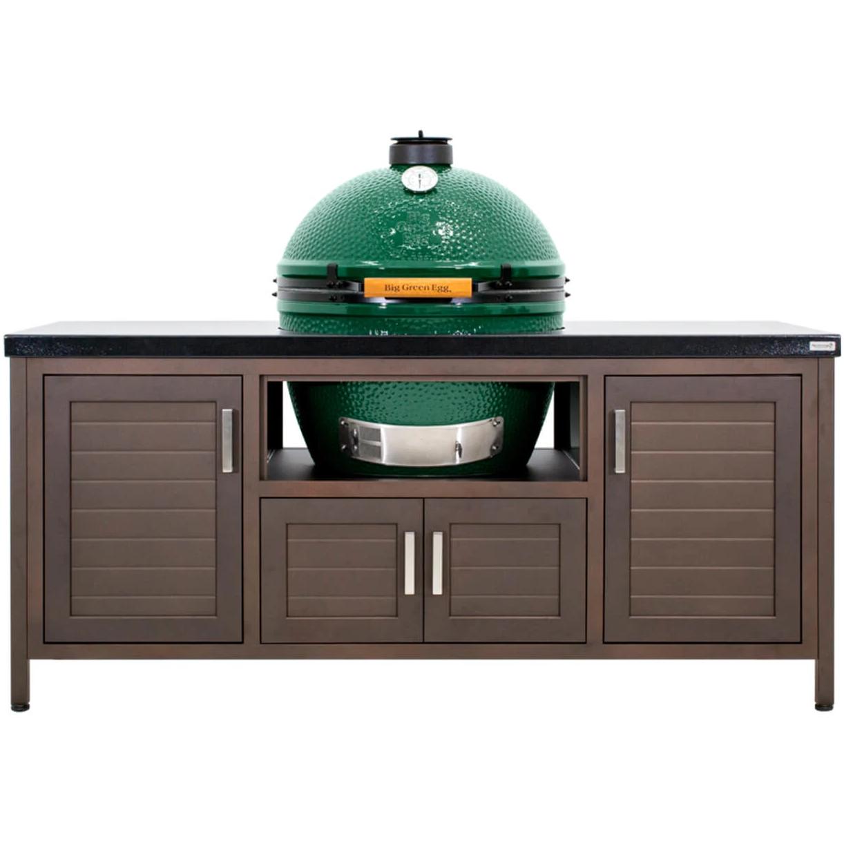 Big Green Egg 72-Inch Modern Farmhouse Style Outdoor Grill Table for XL Egg 127730 - Perfect for Backyard BBQs, Patio Cooking & Outdoor Entertaining