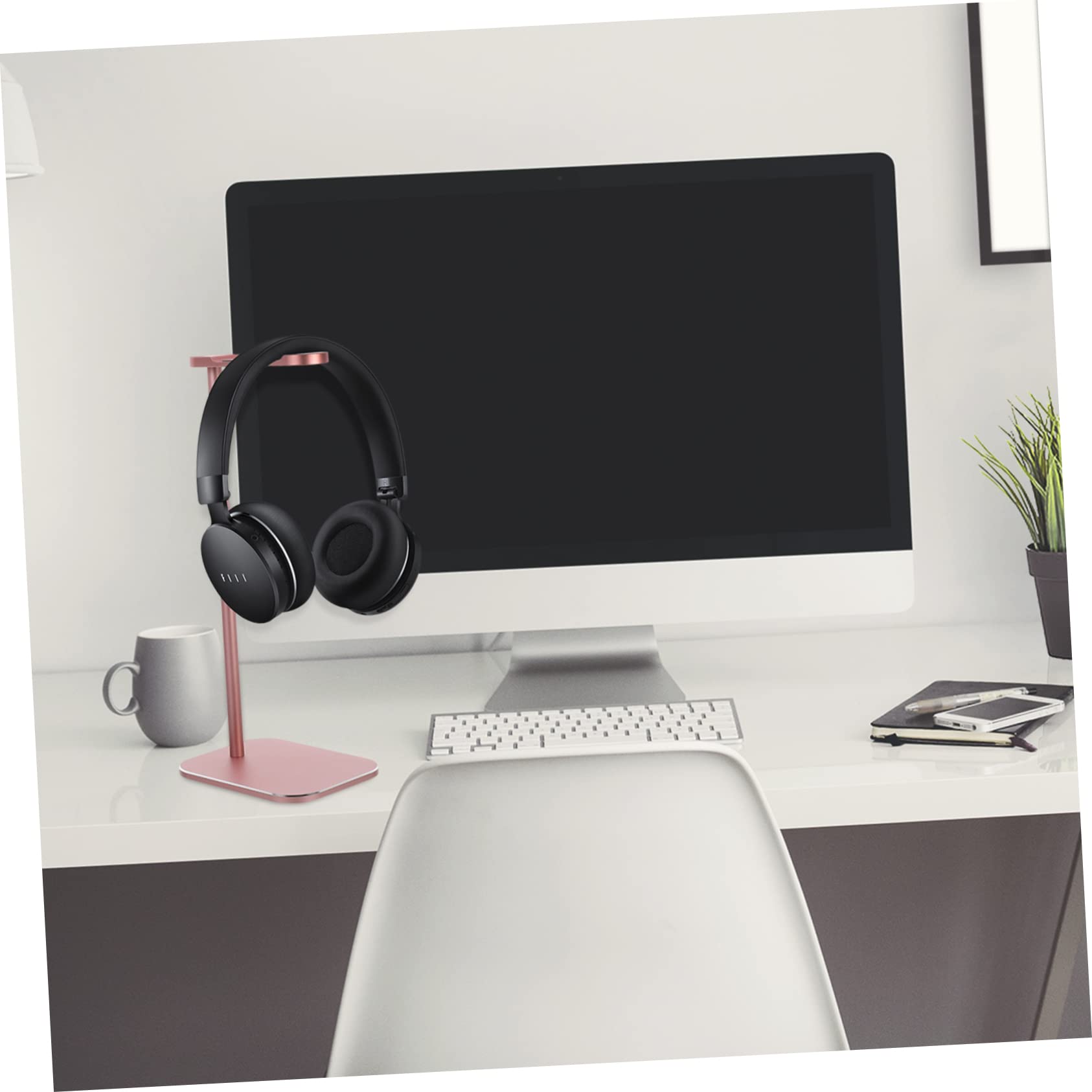 Angoily 2 Pack Aluminum Alloy Headphone Stand - Premium Desktop Headset Holder with Non-Slip Base for Gaming, Office & Home Organization (Z9 Shelf)