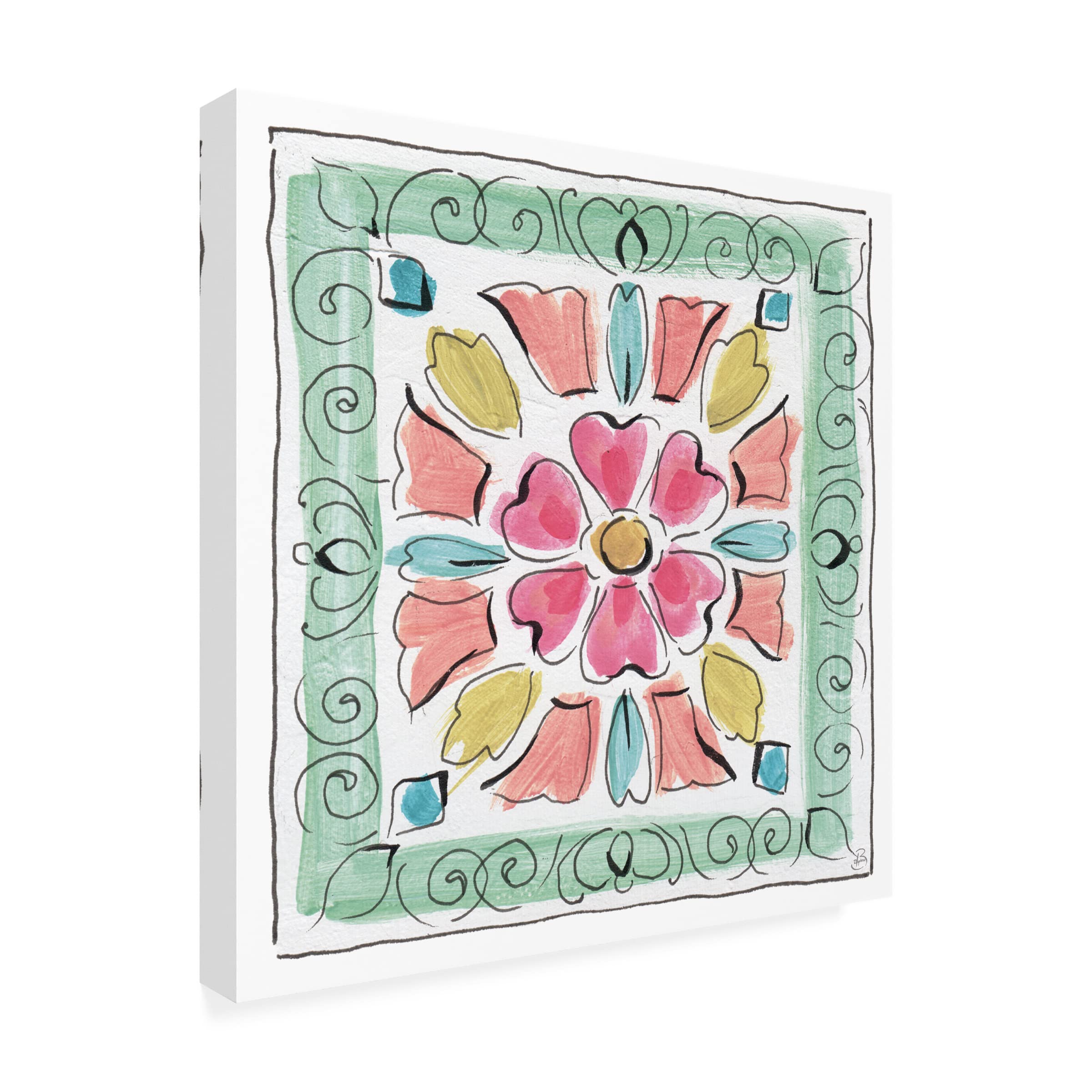 Daphne Brissonnet 'Sparrow Spring VII' Canvas Wall Art Print - Modern Floral Bird Painting for Living Room, Bedroom & Office Decor