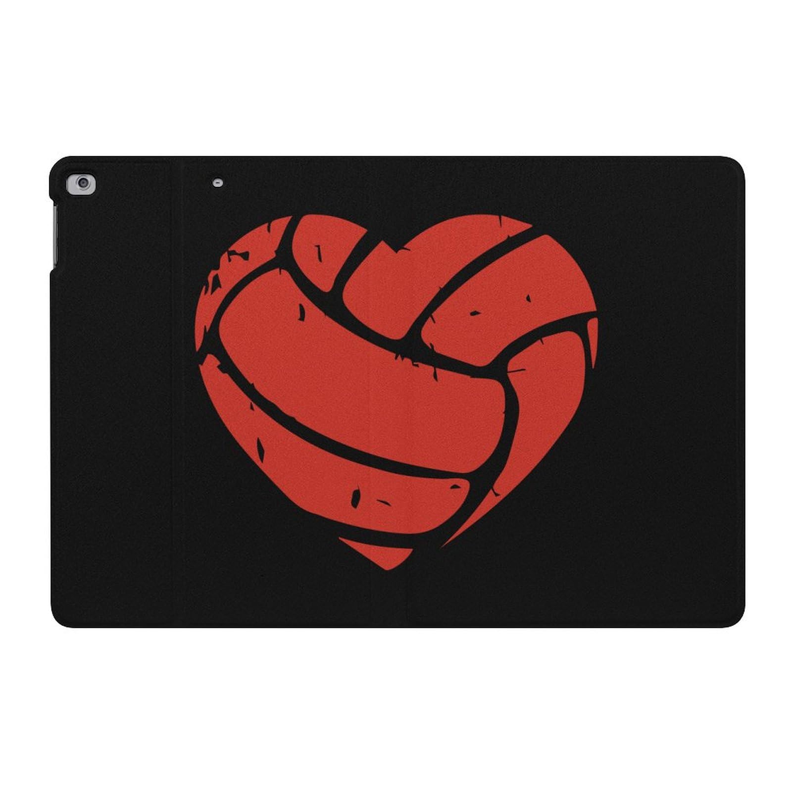Volleyball Heart Slim Shockproof Waterproof Protective Case with Stand for iPad 2017/2018/Air 1/Air 2 (9.7 Inch) - Perfect for Sports Fans, Travel & Daily Use