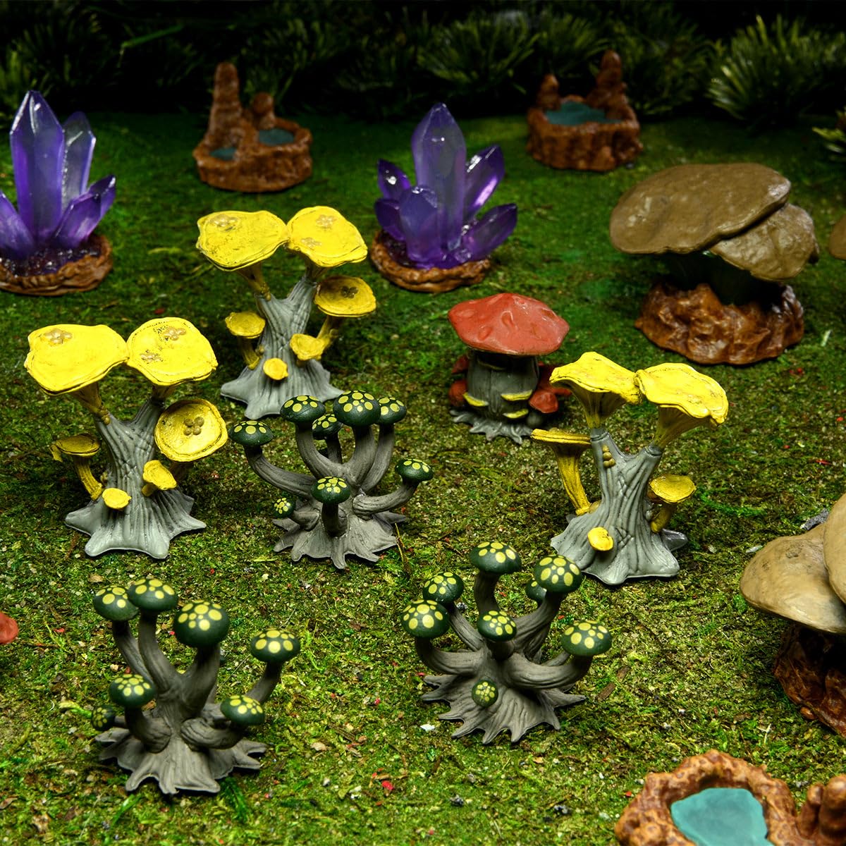 WizKids Warlock Tiles Accessory Set - Fantasy RPG Mushrooms & Pools for Dungeons & Dragons Tabletop Gaming | D&D Terrain Decor & Battle Map Enhancements