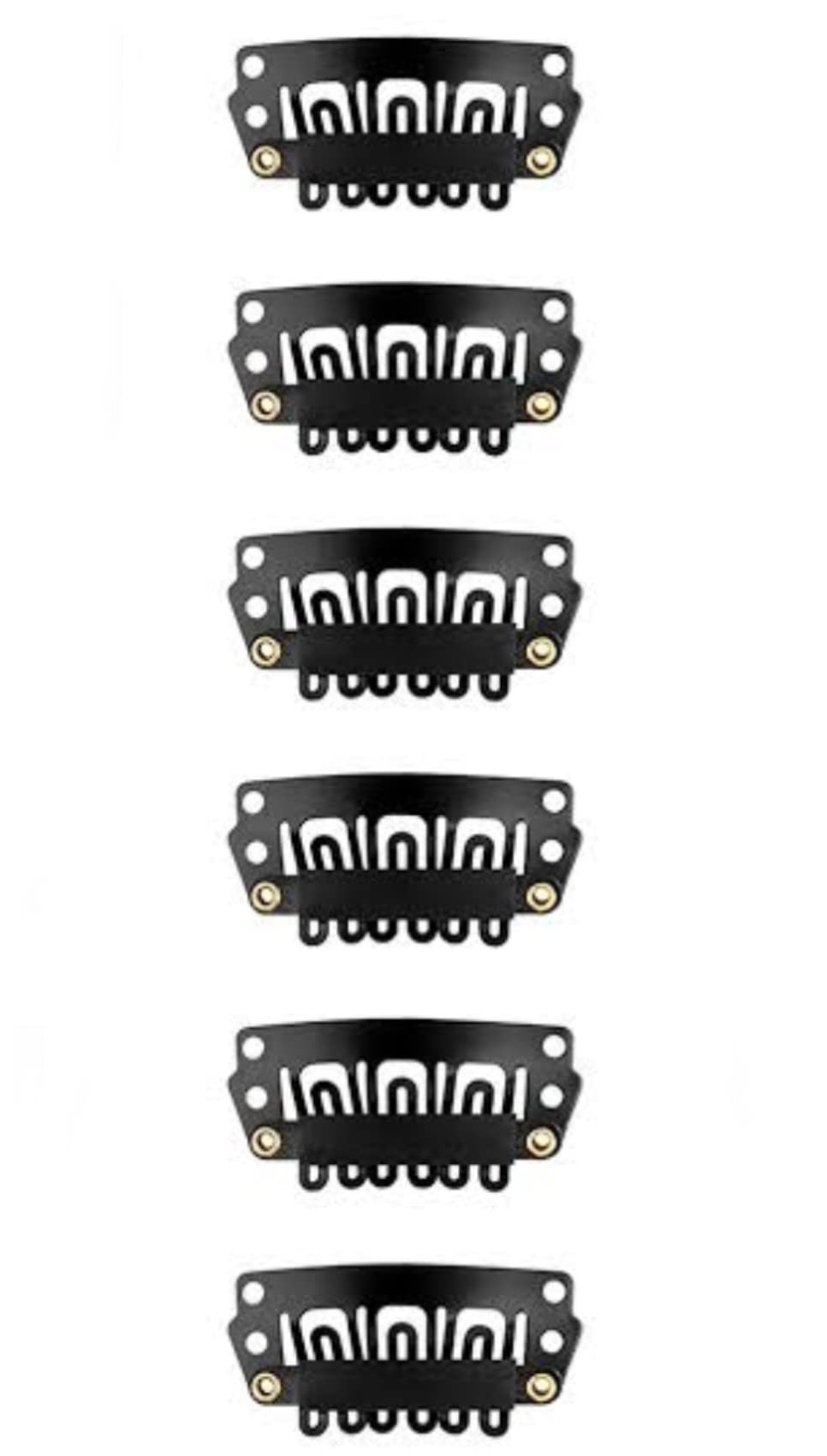 Remy Human Hair Clip-In Extensions for Women - 6 Pack Black Snap-On Weft Hair Pieces (3.4cm) | Bridal, Party & Everyday Hairstyles | Natural-Looking Volume & Length