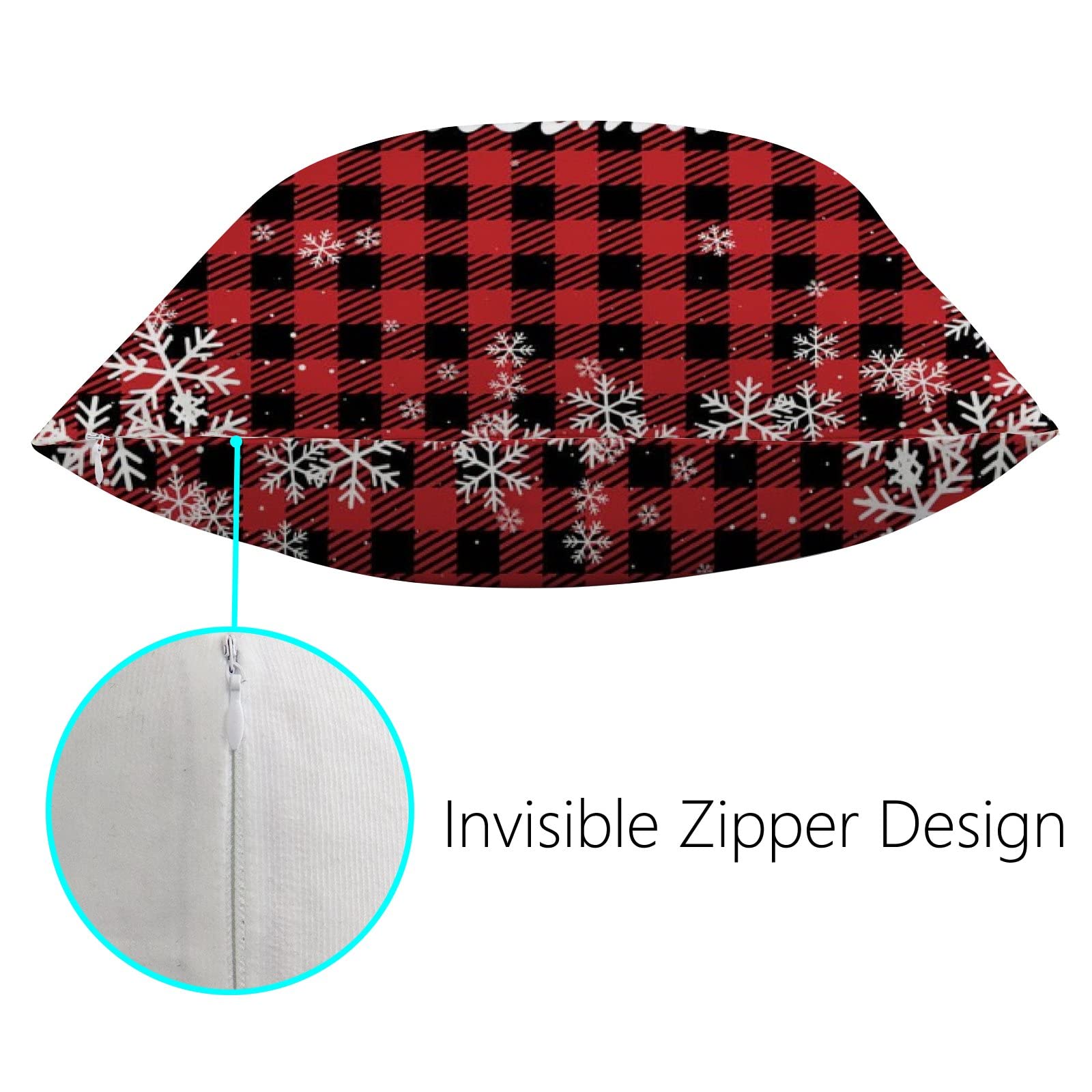 Vantaso Christmas Buffalo Plaid Red Pillow Covers 2 Pack - 18x18 Inch Decorative Throw Pillow Cases for Sofa, Couch & Bedroom - Festive Winter Holiday Home Decor (Perfect for Christmas, Living Room & Seasonal Decorations)