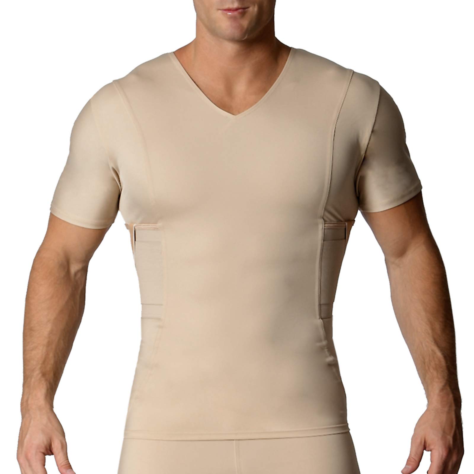 Concealed Carry Compression V-Neck Shirt with Built-in Holster - Tactical Underwear for Everyday Wear, Training & Home Defense (MGV017) | Ideal for CCW, Gym Workouts & Personal Protection