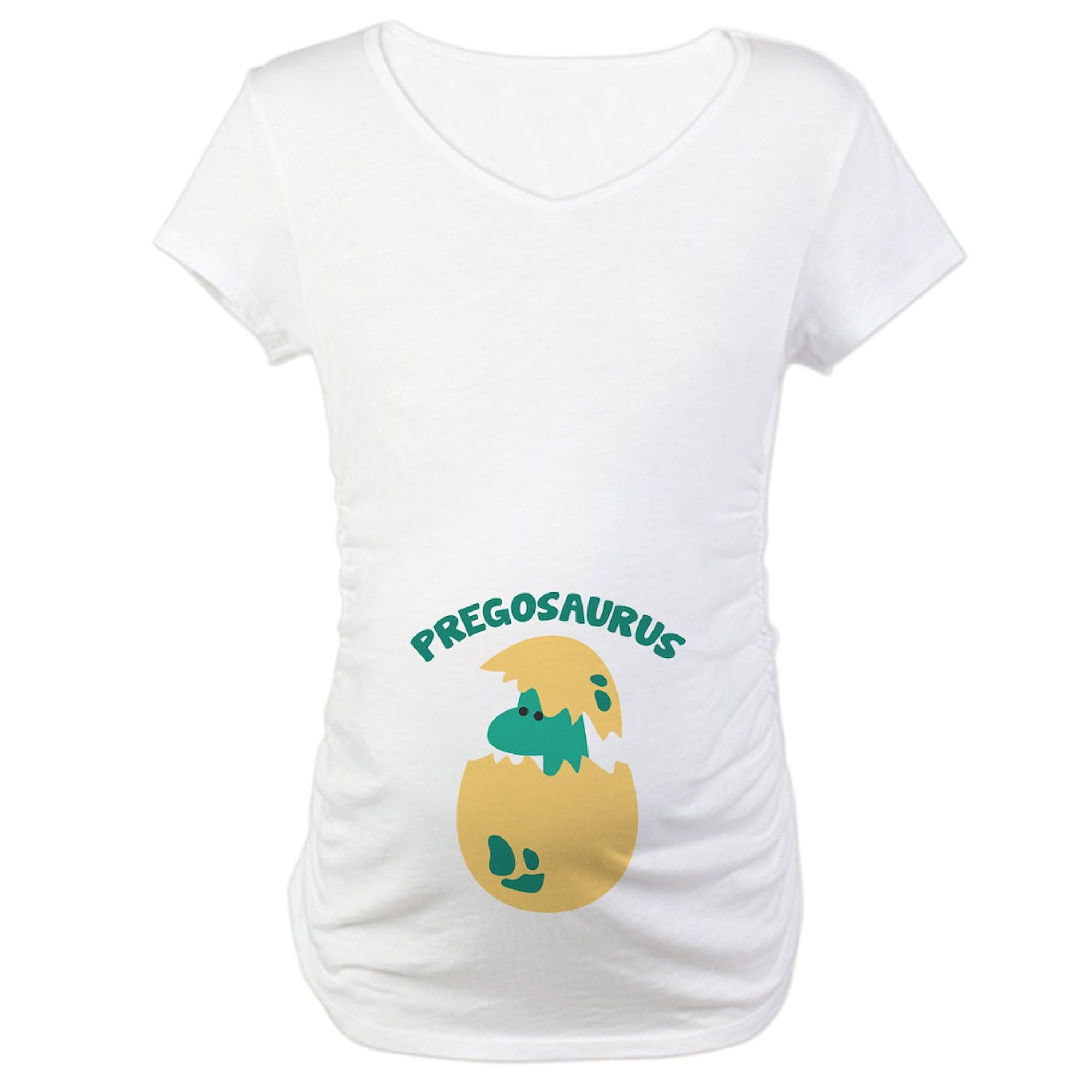 Pregosaurus Maternity T-Shirt for Women - Comfortable Ruched Side Design for Pregnancy | Perfect for Baby Showers, Maternity Photos & Everyday Wear