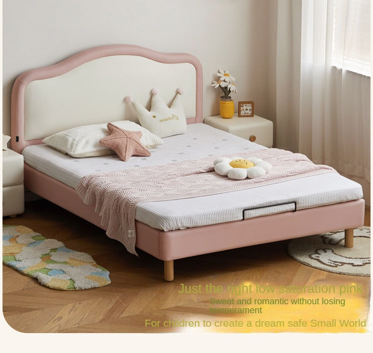 Organic Leather Kids Soft Cloud Bed - Ultra Comfortable & Hypoallergenic Toddler Bed for Nursery, Bedroom, or Playroom - Perfect for Relaxation & Sweet Dreams