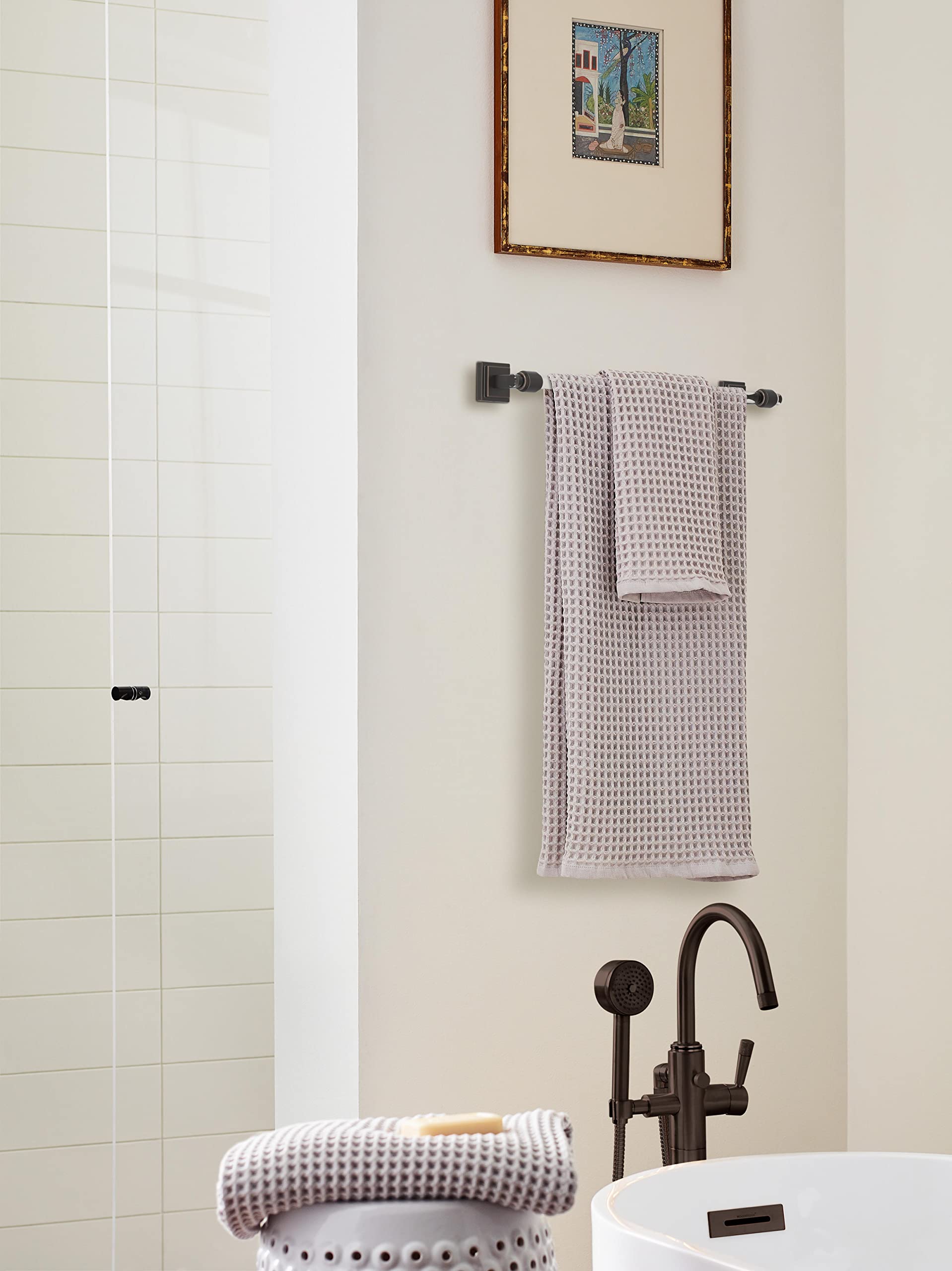 Amerock BH36063CORB 18 Inch Oil-Rubbed Bronze Towel Bar - Modern Bathroom Towel Rack Holder for Bathroom, Spa & Guest Room Decor - Durable Bath Accessories Hardware (457mm)