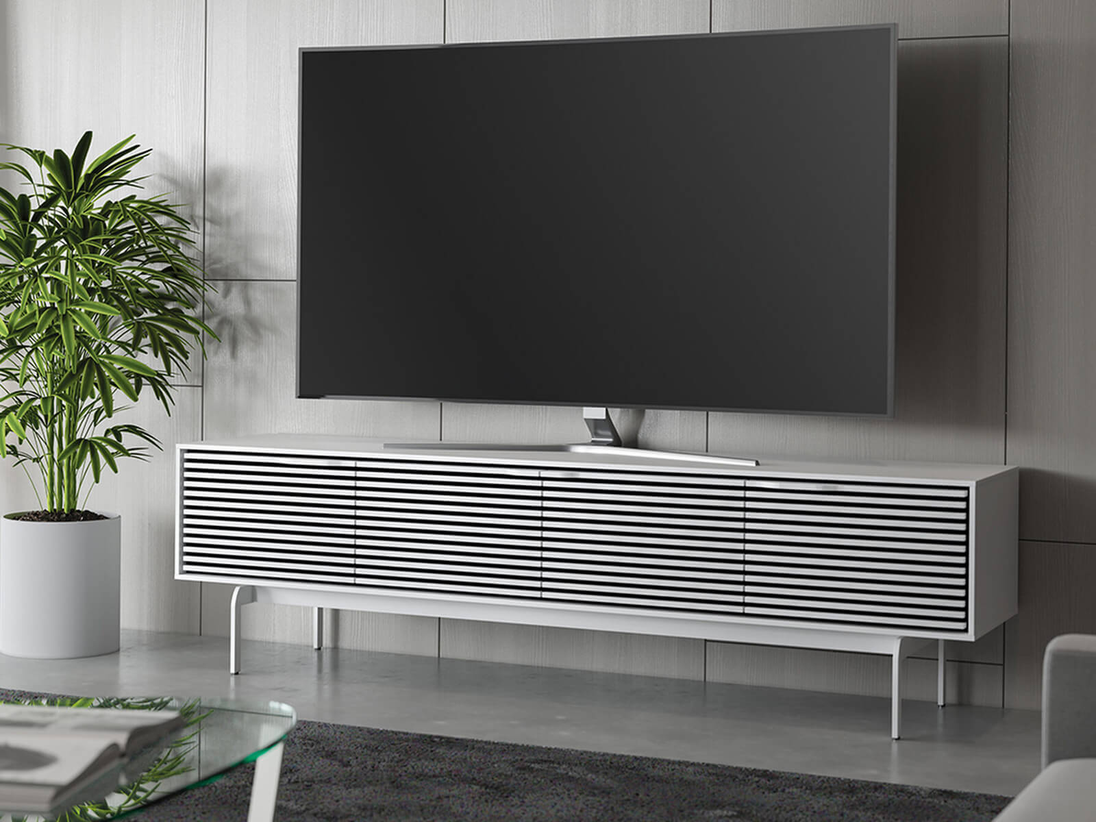 BDI Align 7473 CO Console - Modern TV Stand with Built-In Cable Management & Ventilation - Perfect for Living Room, Home Theater & Gaming Setup