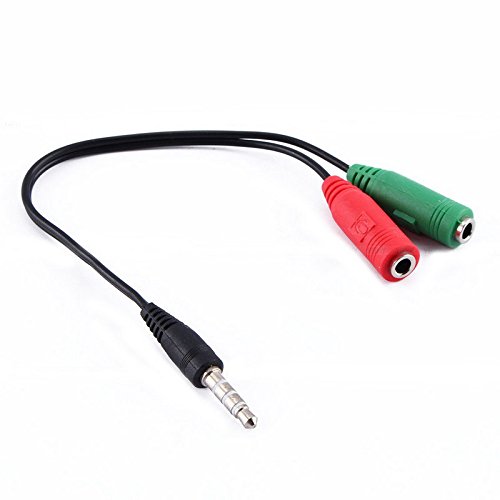3.5mm Stereo Splitter Audio to Mic Headset Jack Adapter - Dual Headphone & Microphone Connector for Smartphones, PC, Laptop - Perfect for Gaming, Online Meetings & Music Sharing - by axGear