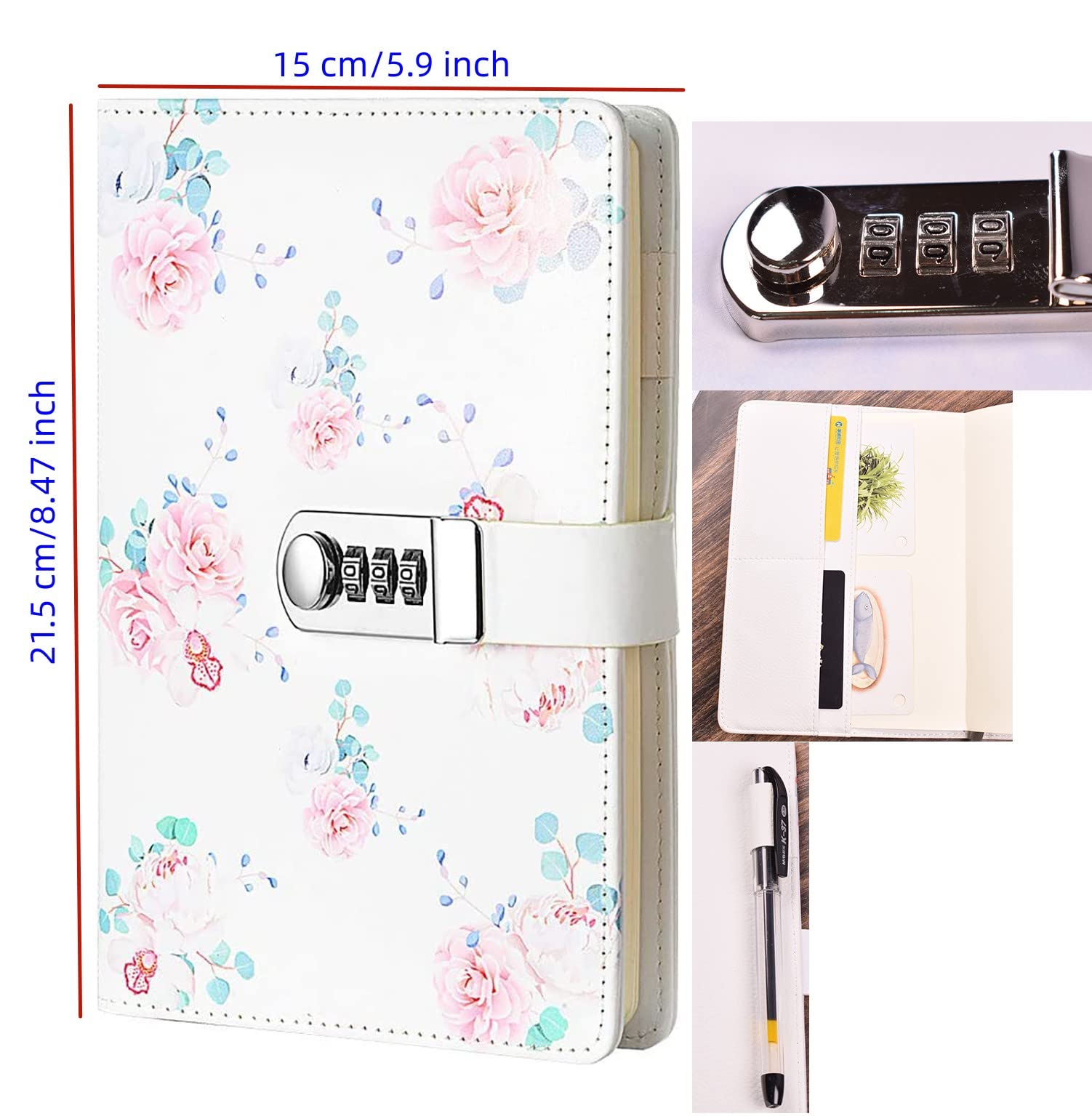 Secure Combination Lock Diary Notebook - A5 Password Protected Journal with Digital Lock, Creative Planner & Notepad for Personal Writing, Travel, Gift Giving & School Use