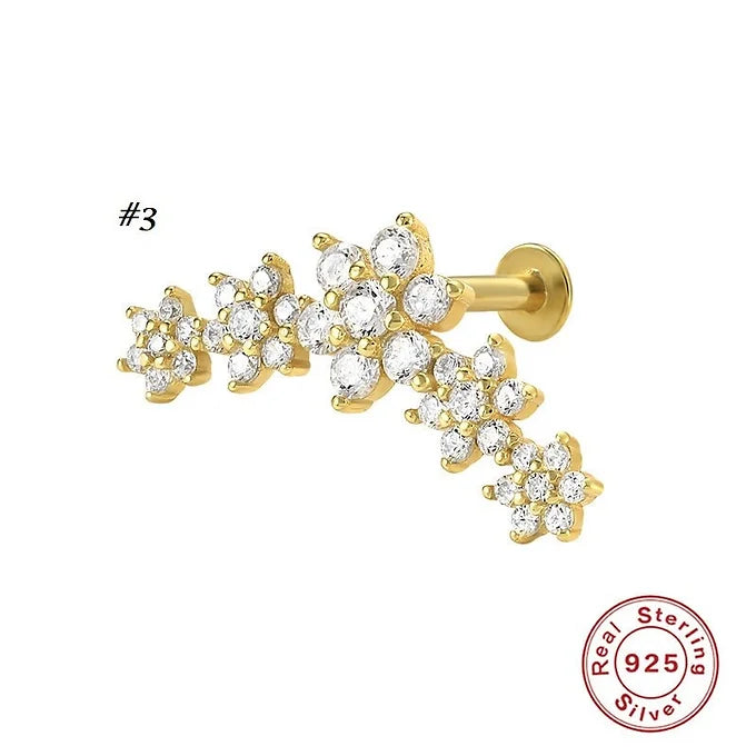 Flower Cartilage Earrings, Conch Studs, Helix Studs, Sleeper Earrings for Women | HC033 | Perfect for Daily Wear, Parties, and Gifts