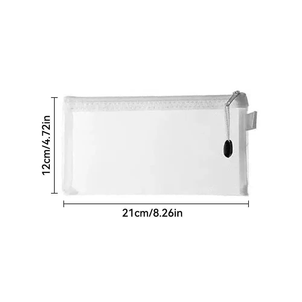 Swilak 2-Pack Clear Plastic Zipper Pouch - Stationery Organizer for School, Office & Travel - Document Storage Bags, Pencil Cases, Cosmetic Pouches - Small Size for Certificates, Pens & Makeup Accessories - Perfect for Students, Professionals & Travelers