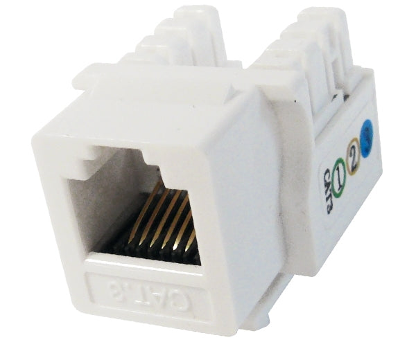 CAT3 Keystone Jack - U Style Ethernet Data Jack in Black | Ideal for Home & Office Network Installations