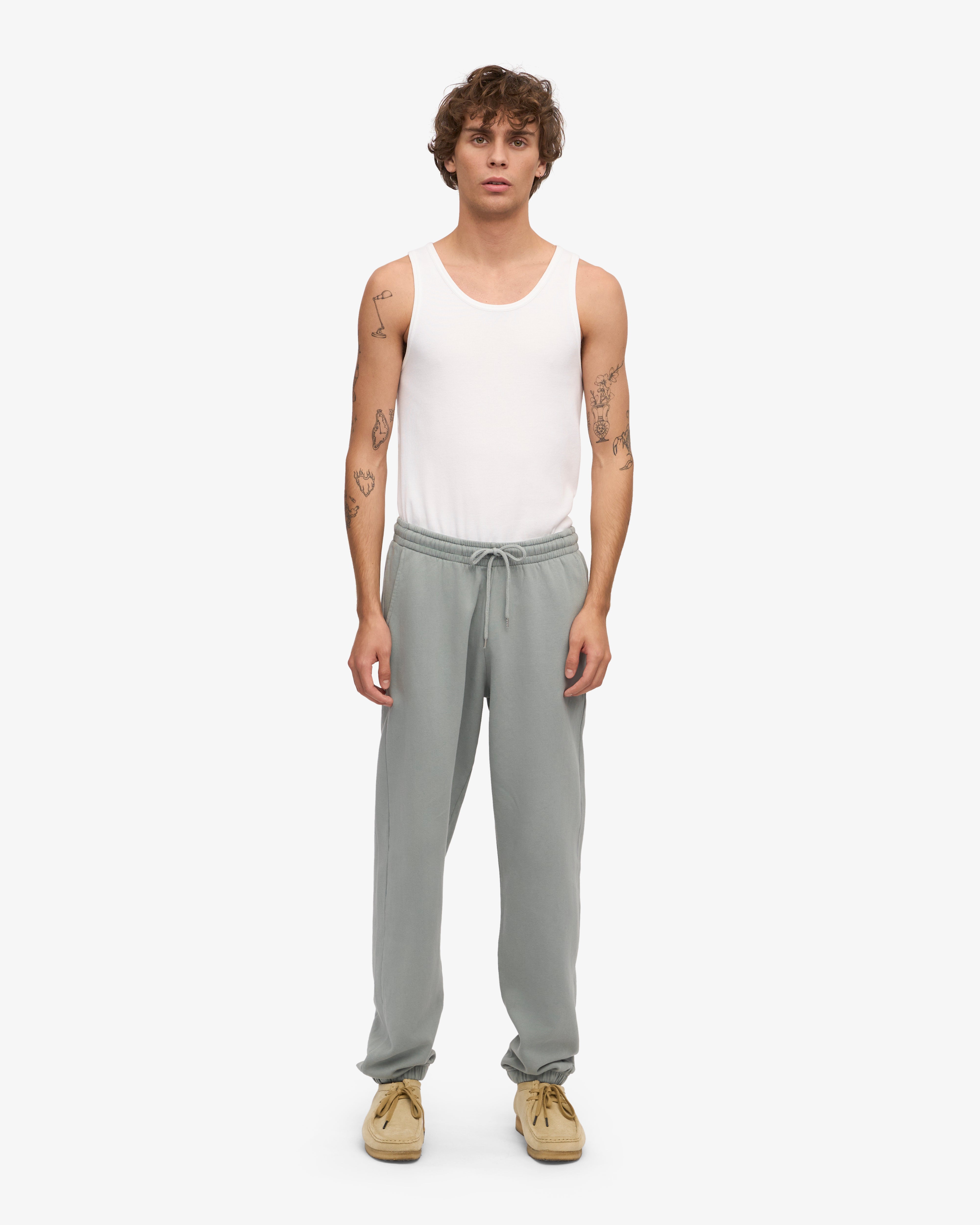 Premium Organic Cotton Sweatpants for Men & Women - Soft & Comfortable Steel Blue Joggers for Lounge, Yoga & Workout