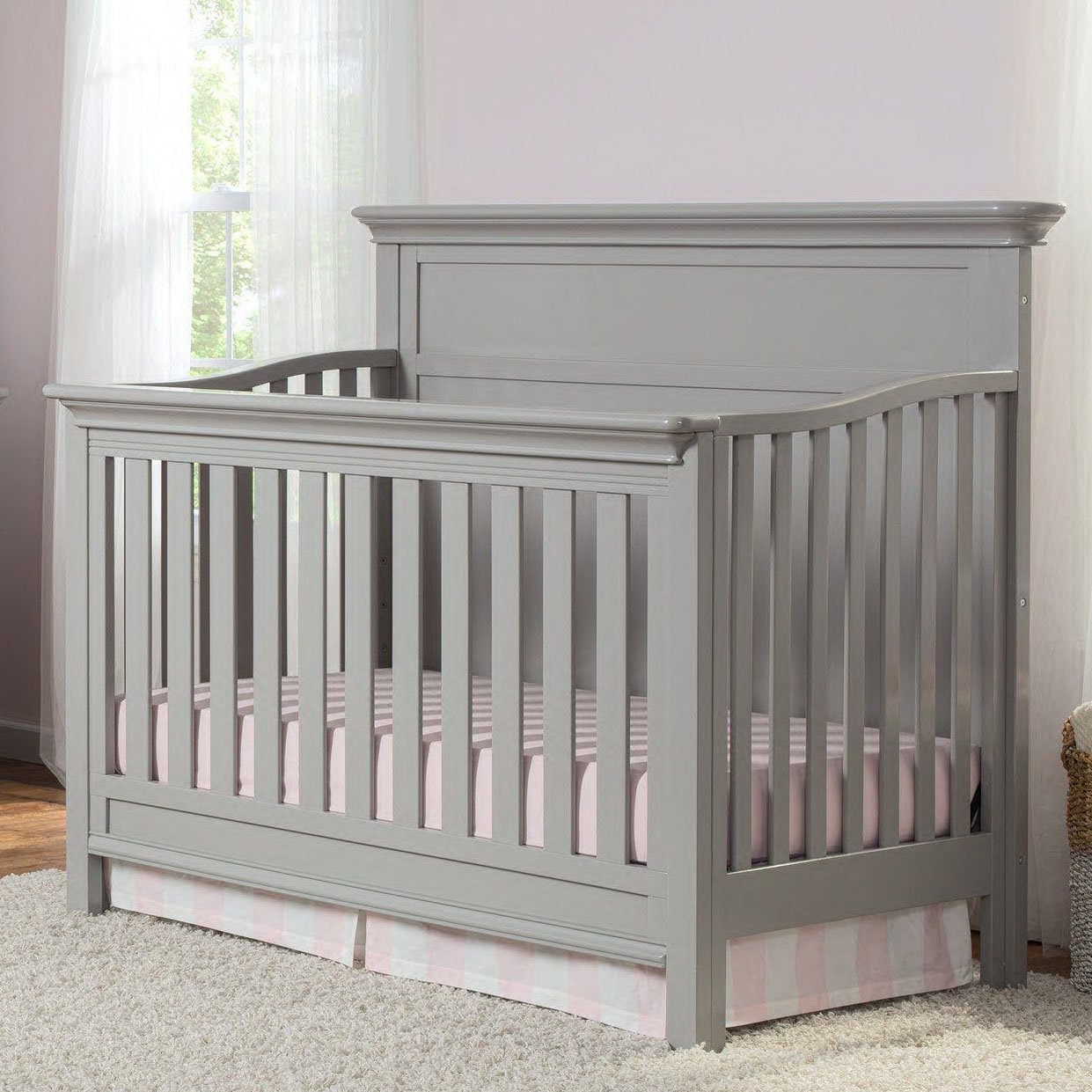 Fairmount 4-in-1 Convertible Baby Crib - Toddler Bed, Daybed & Full-Size Bed - Safe & Stylish Nursery Furniture for Newborns to Teens - Perfect for Bedrooms, Daycare & Guest Rooms