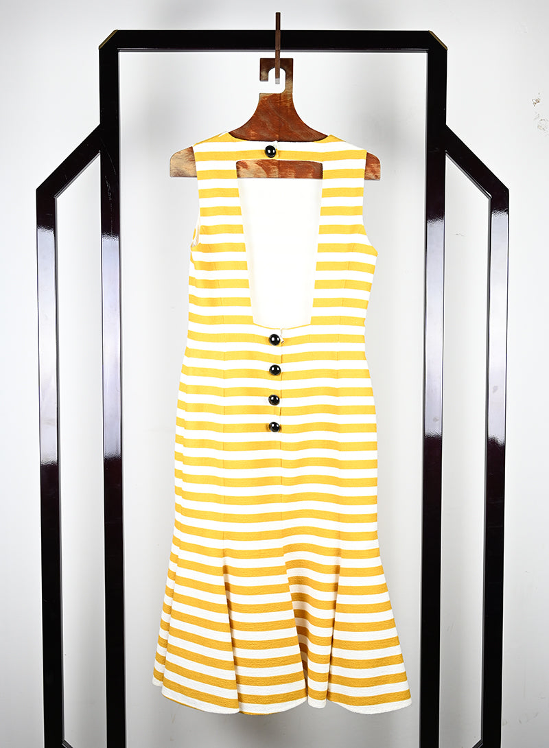 Dolce & Gabbana Women's Midi Dress with Stripes - Size 44 | Elegant Party Wear & Summer Fashion for Women