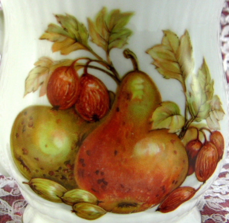 Premium Mayfair England Bone China Mug - Elegant Fall Fruit and Nuts Design - Perfect for Tea, Coffee & Gifts