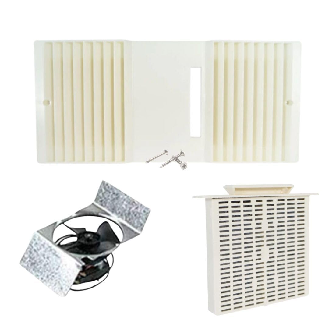 CA-90 Ductless Exhaust Fan Motor Assembly with Louver & Filter (B Pack) - Quiet Bathroom Ventilation Ceiling Fan for Home Remodeling, Moisture & Odor Control - Perfect for Small Bathrooms, Laundry Rooms & Closets (Beige)