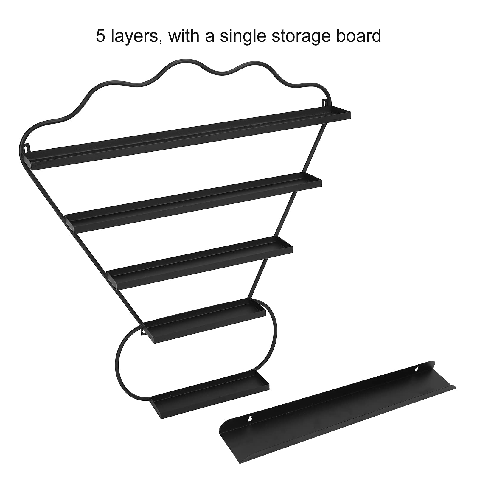 5-Tier Sturdy Nail Polish Holder Rack - Durable, Eco-Friendly & Odorless Badminton-Shaped Organizer for Nail Polish Storage (Black) - Perfect for Salons, Home Vanity & Professional Makeup Artists