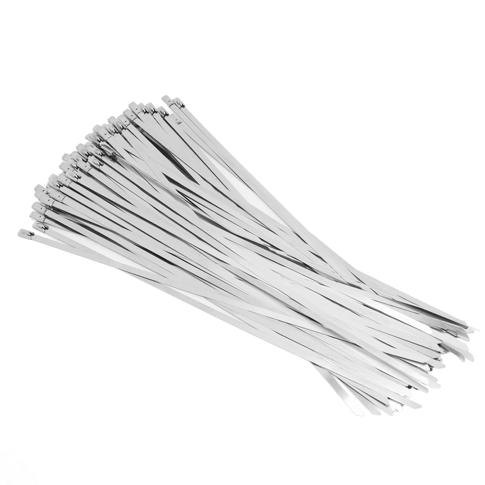 VGEBY 100-Pack 304 Stainless Steel Cable Ties - Heavy Duty Self-Locking Marine Grade Metal Zip Ties for Boat, Outdoor, Electrical & Industrial Use