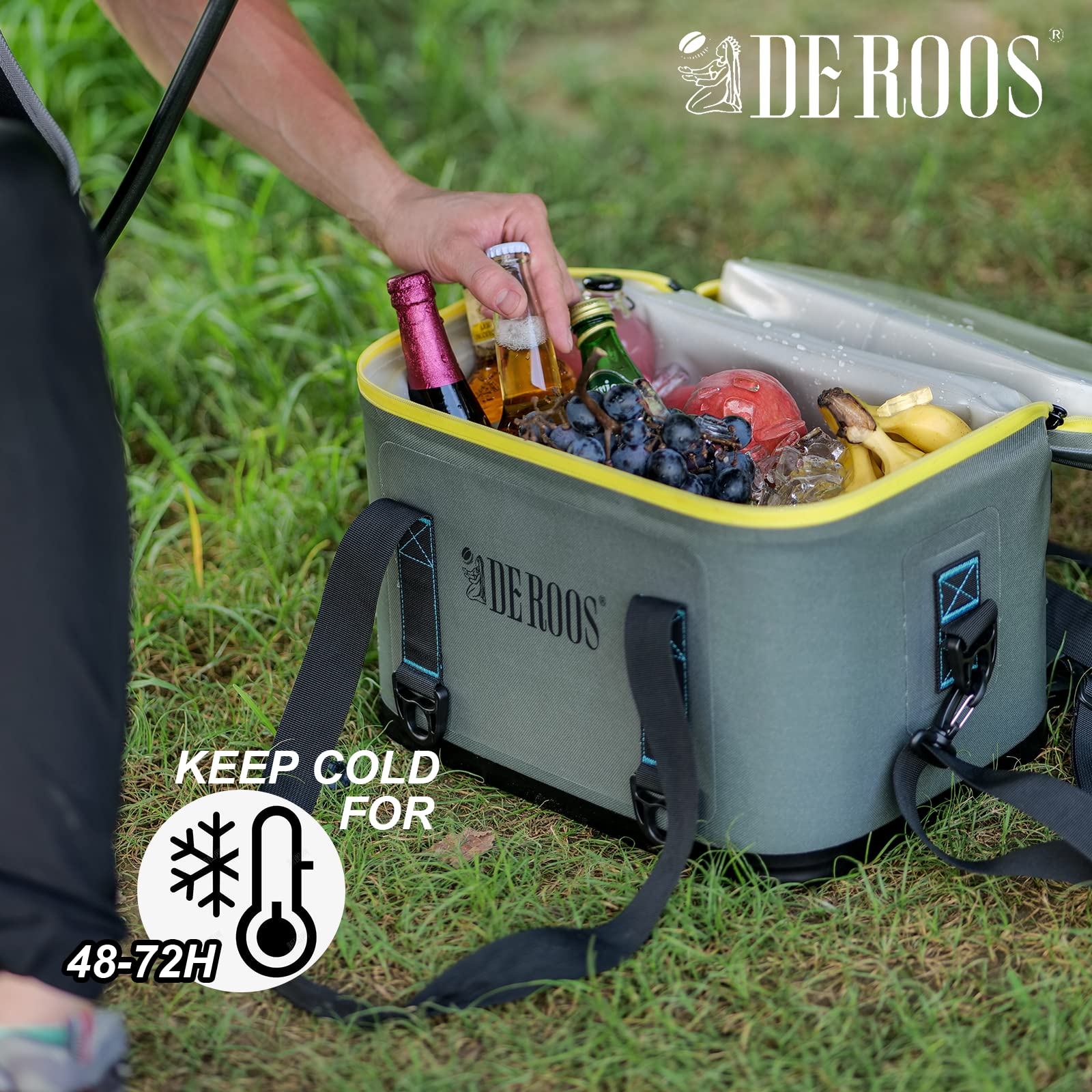 **DERMALOO 18/27/35 Can Soft Cooler Bag - 72-Hour Leak-Proof & Waterproof Insulated Cooler for Camping, Hiking, Beach, Picnics, Sports, Fishing - Perfect for Outdoor Adventures, Road Trips & Tailgating**