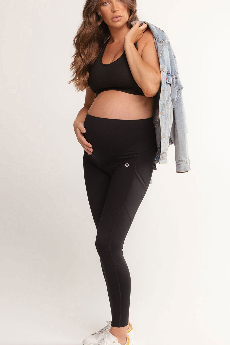 Thermal Maternity Leggings with Pockets - Black | Warm Winter Pregnancy Pants for Comfort & Style | Perfect for Work, Yoga & Everyday Wear