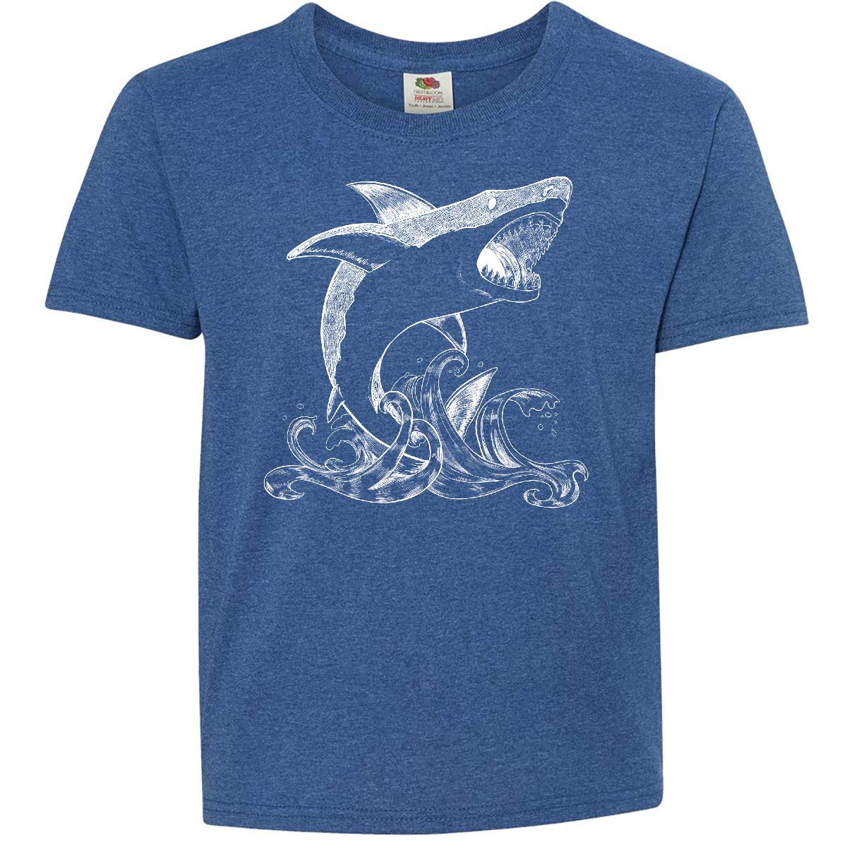 Inktastic Great White Shark Jumping Youth T-Shirt - Cool Graphic Tee for Boys & Girls - Perfect for Beach, Pool & Summer Outfits