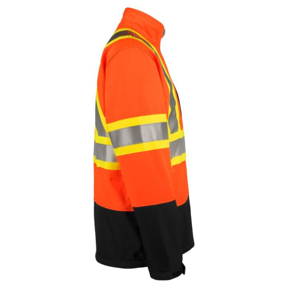 Terra Hi-Visibility Men's Softshell Waterproof Jacket - Orange (116516OR) | Reflective Safety Jacket for Outdoor Work, Cycling & Construction