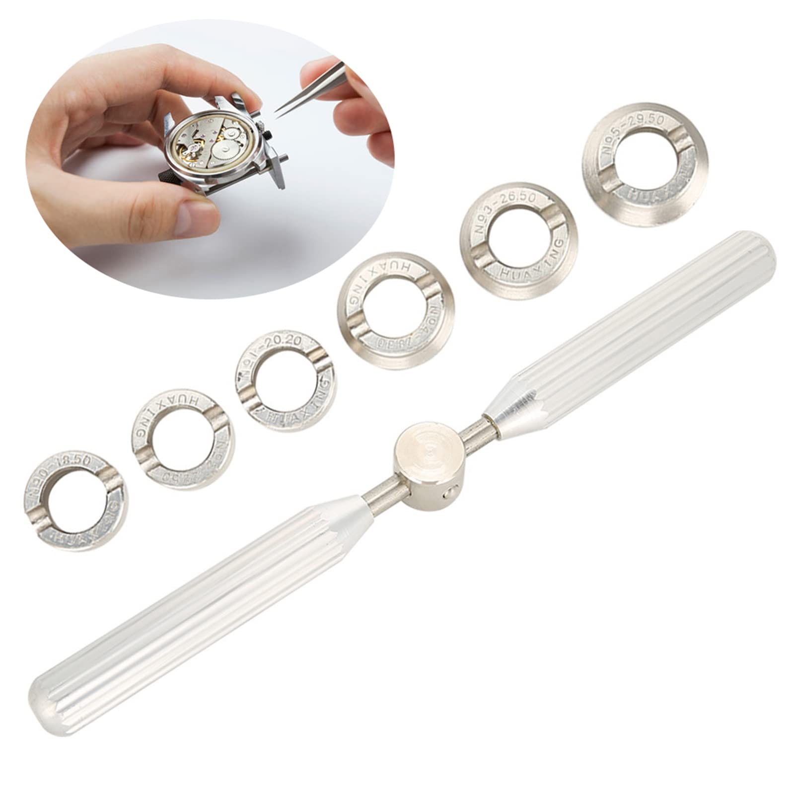 Professional Watch Back Case Opener & Closer Tool Kit - 6 Dies Watch Repair Key & Wrench Set for Watchmakers - Perfect for Watch Battery Replacement, Maintenance & DIY Watch Repair at Home