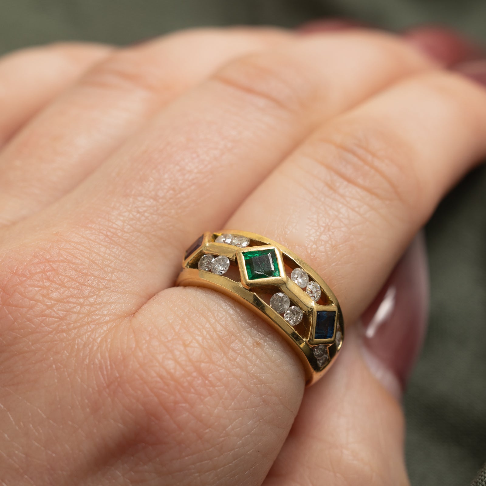 Exquisite 0.75ctw & 0.80ctw Multi Gemstone Diamond Ring - Size 8 | Elegant Jewelry for Weddings, Anniversaries & Special Occasions