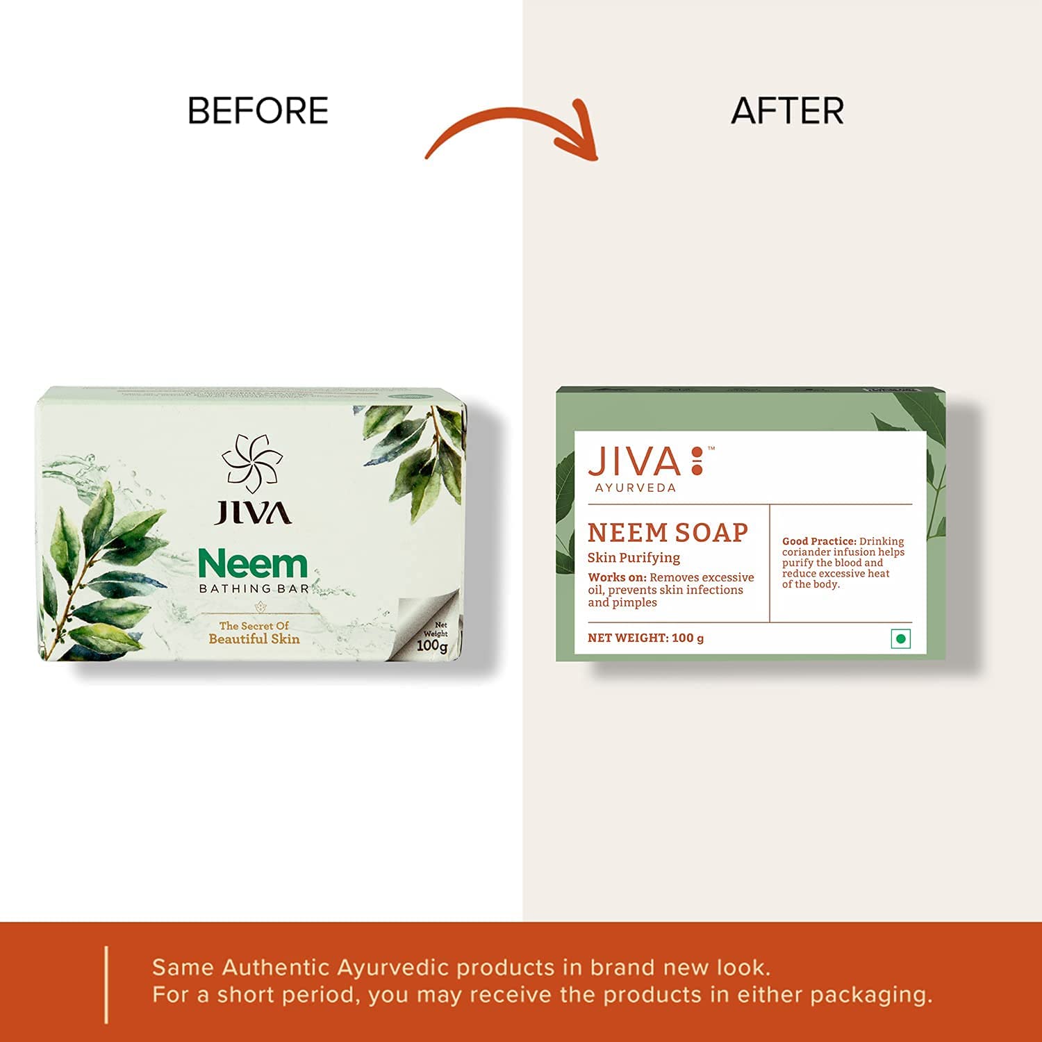 Jiva Ayurveda Neem Soap - 100gm (Pack of 4) | Natural Acne Treatment & Oil Control for Clear Skin | Perfect for Oily & Acne-Prone Skin Daily Care
