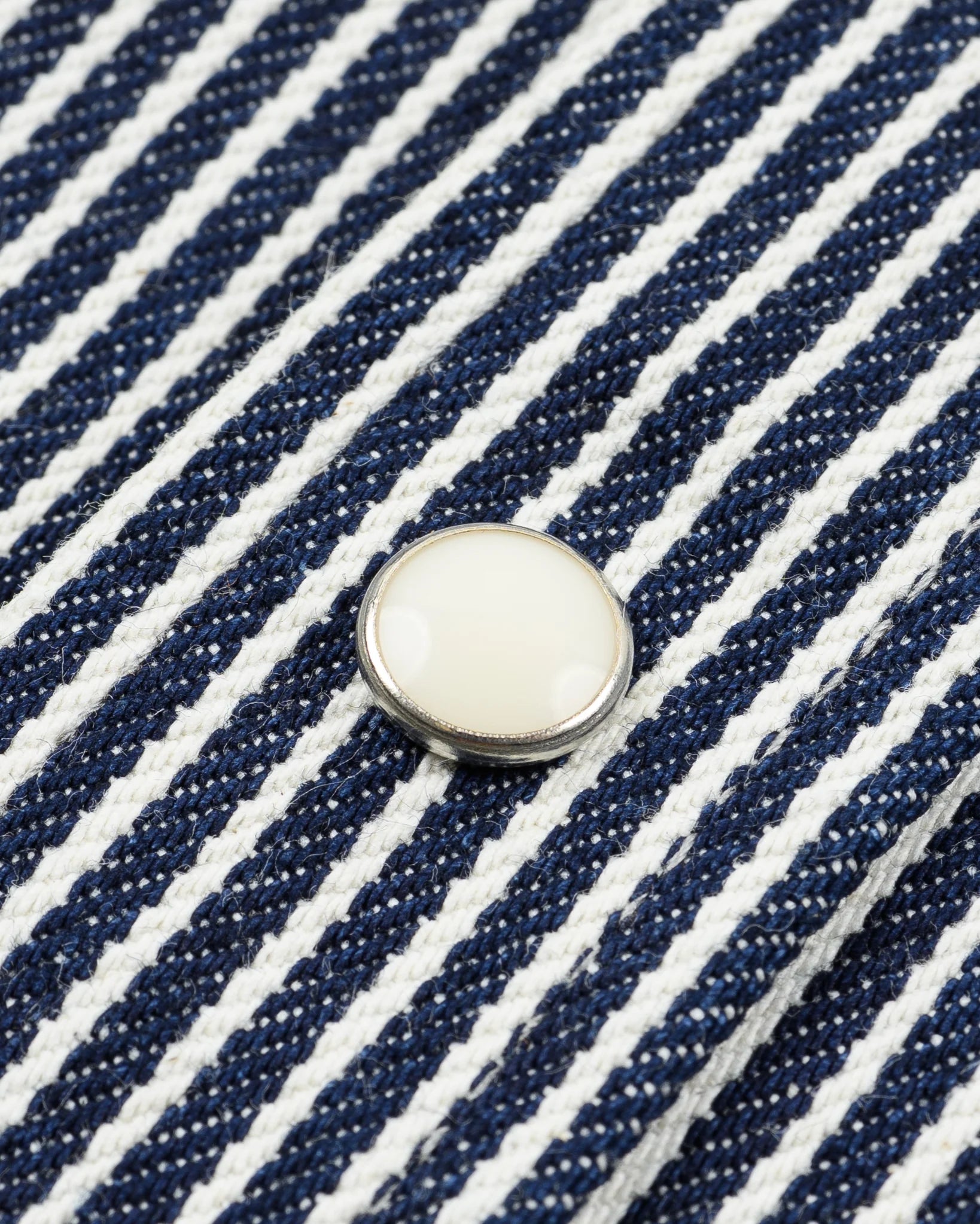 Iron Heart IHSH-07 Indigo 12oz Hickory Stripe Western Shirt - Durable Denim Workwear for Cowboy Style & Outdoor Adventures
