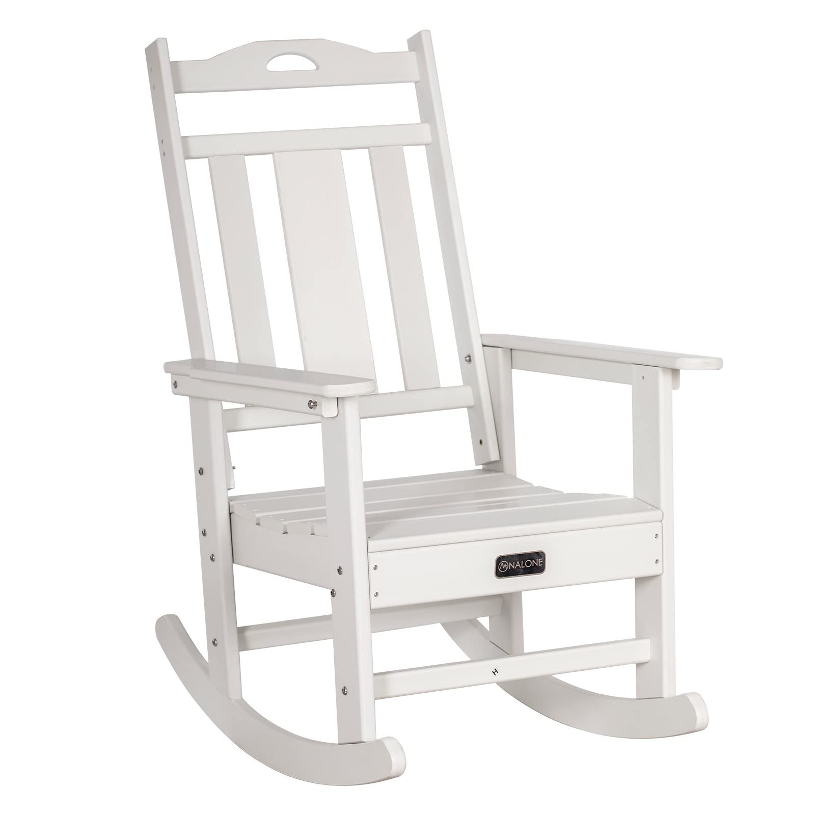 **Nalone Oversized All-Weather Outdoor Rocking Chair for Adults - Durable Patio Rocker for Garden, Lawn, Porch & Backyard Relaxation (White) - Perfect for Reading, Sunbathing & Enjoying Nature**